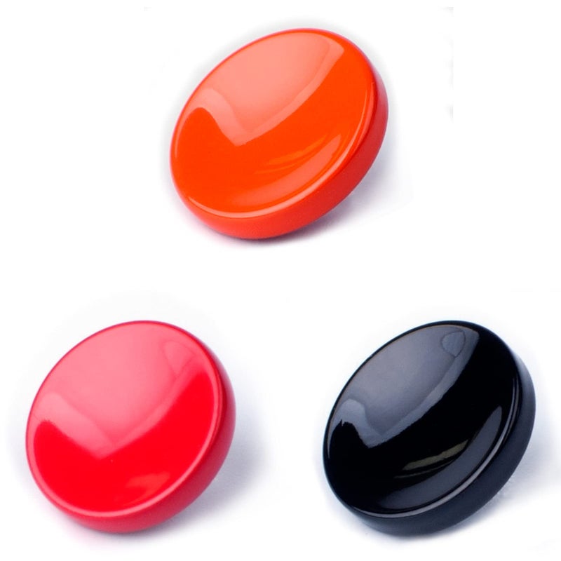 VKO Metal Soft Shutter Release Button,Delicate Camera Shutter Button Black Red Orange 11mm Concave Surface(3 Pack) - Image 1